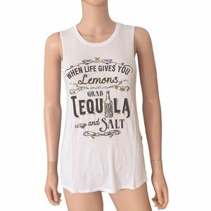 NWOT Rebellious One tank top with tequila and salt logo